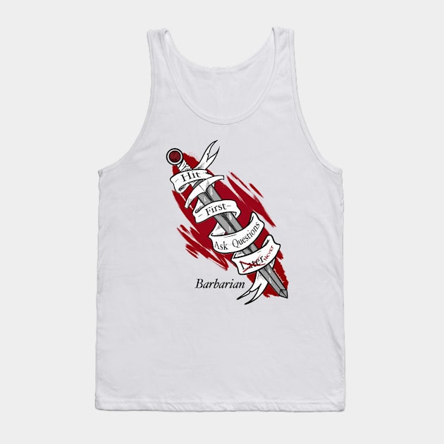 Barbarian Sword Tank Top by HannahPalmerArt